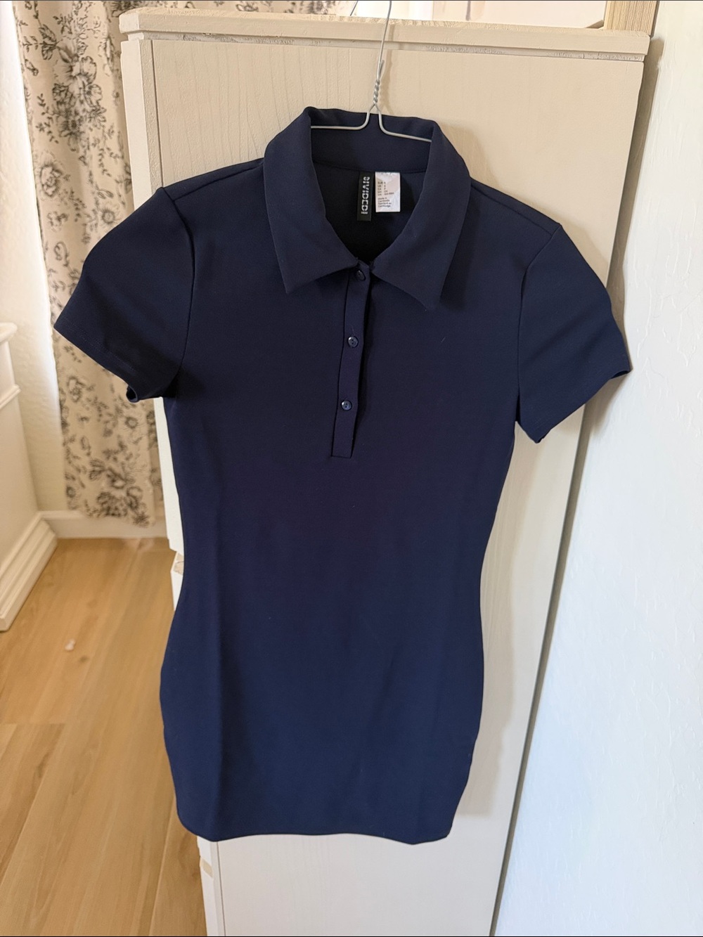 H&M Navy Short-Sleeve Polo Dress